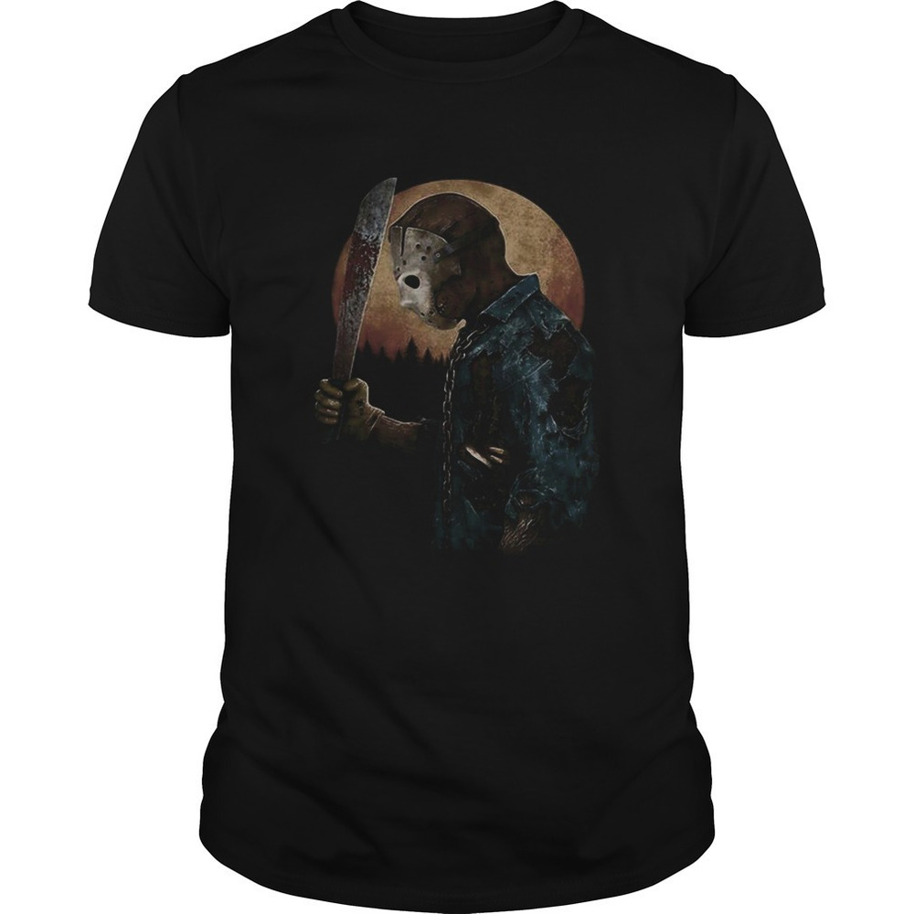 Halloween Michael Myers Holding Knife Moon Shirt